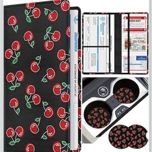 Cherry Pattern Black Organizer